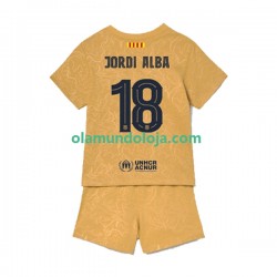 Camisola FC Barcelona Jordi Alba 18 Criança Equipamento Segundo 2022-2023 Manga Curta